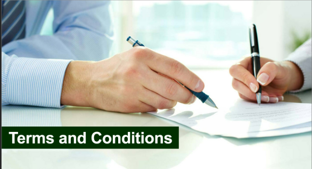 Terms and Conditions to be read and accepted with the Booking Form
              
